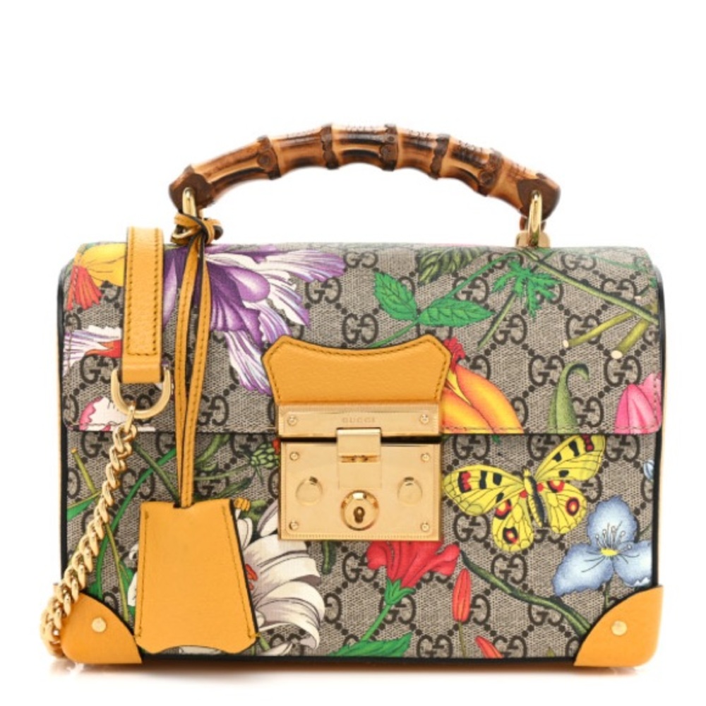 Authentic Gucci Monogram Floral Padlock Purse